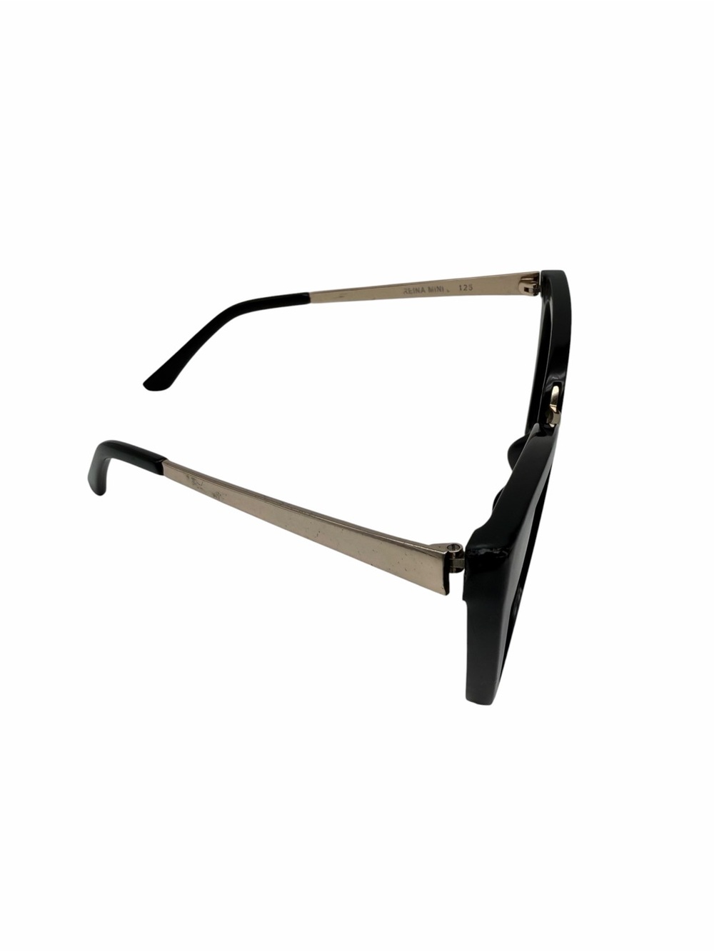 Quay Australia Reina Mini Black Cat Eye Sunglasses w/ Pouch - Picture 5 of 11
